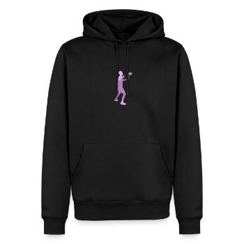 Badminton Serve Drop - Sweat à capuche Premium bio Homme - noir - Devant - Nico (187cm)