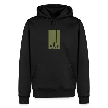 Weightlift Bodybuilding Muskelprotz Gym - Männer Premium Bio Hoodie - Schwarz - Vorne - Nico (187cm)
