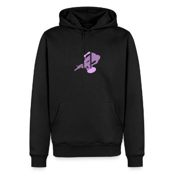 Sentier de descente VTT - Sweat à capuche Premium bio Homme - noir - Devant - Nico (187cm)