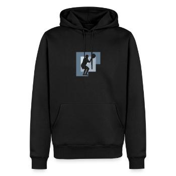 Lacrosse Crosse Stock Crosse - Männer Premium Bio Hoodie - Schwarz - Vorne - Nico (187cm)