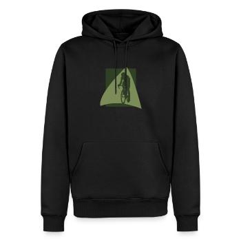 Fahrrad Radfahren - Männer Premium Bio Hoodie - Schwarz - Vorne - Nico (187cm)