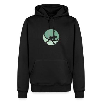 Méditation Vinyasa Yoga - Sweat à capuche Premium bio Homme - noir - Devant - Nico (187cm)