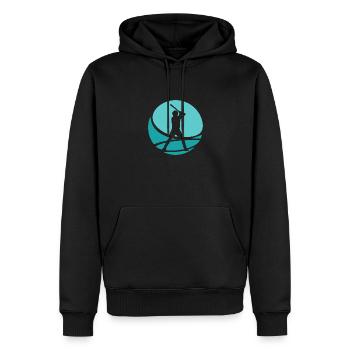 Baseball Baserunner Baseballer - Männer Premium Bio Hoodie - Schwarz - Vorne - Nico (187cm)