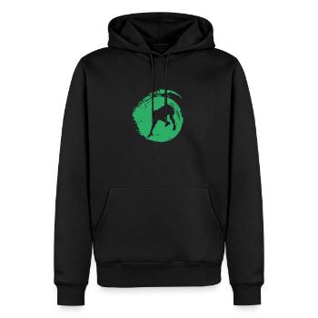 Rugby Gridiron - Men’s Premium Organic Hoodie - black - Front - Nico (187cm)