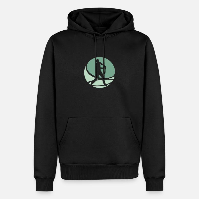 Baseballer Baseball Baserunner - Männer Premium Bio Hoodie - Schwarz