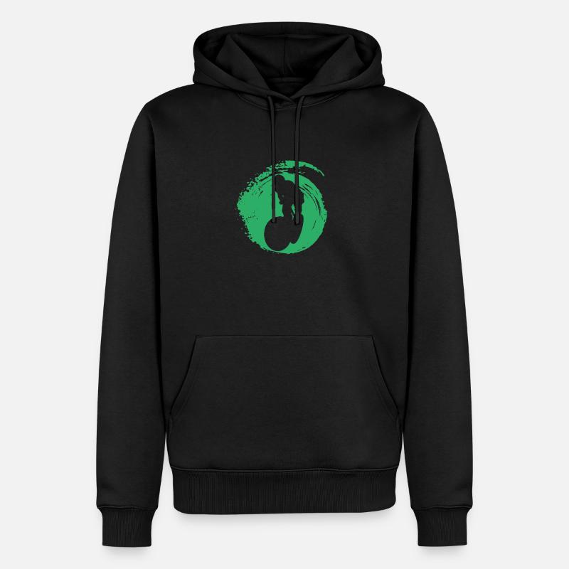 Trail Descente - Sweat à capuche Premium bio Homme - noir