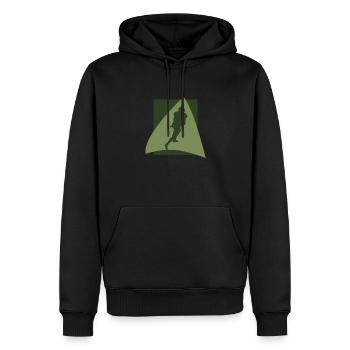 Quarterback de football américain - Sweat à capuche Premium bio Homme - noir - Devant - Nico (187cm)
