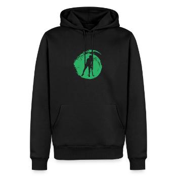 Bâton de hockey sur gazon de hockey intérieur - Sweat à capuche Premium bio Homme - noir - Devant - Nico (187cm)