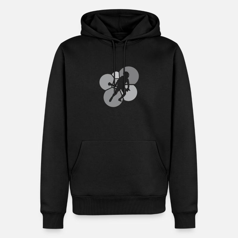 Lacrosse Intercrosse Crosse - Männer Premium Bio Hoodie - Schwarz