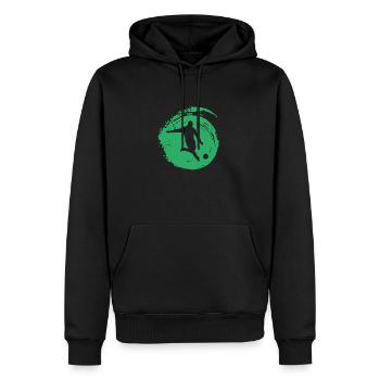 Fußballer Fußball Mittelfeldspieler - Männer Premium Bio Hoodie - Schwarz - Vorne - Nico (187cm)