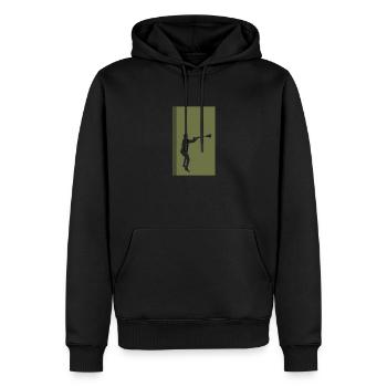 Lacrosse Crosse box Stocksport - Männer Premium Bio Hoodie - Schwarz - Vorne - Nico (187cm)