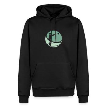 Intercrosse Lacrosse Stick LSM - Men’s Premium Organic Hoodie - black - Front - Nico (187cm)