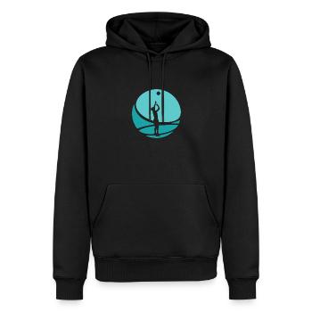 Joueurs de beach-volley Volley-ball de plage - Sweat à capuche Premium bio Homme - noir - Devant - Nico (187cm)