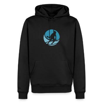 Crosse LSM Fogo - Sweat à capuche Premium bio Homme - noir - Devant - Nico (187cm)
