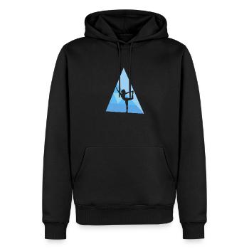 Yoga Power Vinyasa - Sweat à capuche Premium bio Homme - noir - Devant - Nico (187cm)