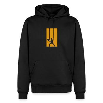 Tennis Joueur de tennis Coup droit - Sweat à capuche Premium bio Homme - noir - Devant - Nico (187cm)