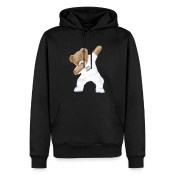 Dabbing Teddy - Männer Premium Bio Hoodie - Schwarz - Vorne - Nico (187cm)
