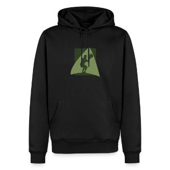 Raquette de crosse Fogo - Sweat à capuche Premium bio Homme - noir - Devant - Nico (187cm)