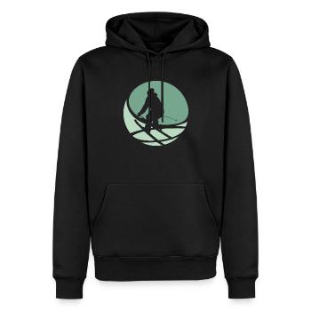 Schifahrer Skifahren Freeskiing - Männer Premium Bio Hoodie - Schwarz - Vorne - Nico (187cm)