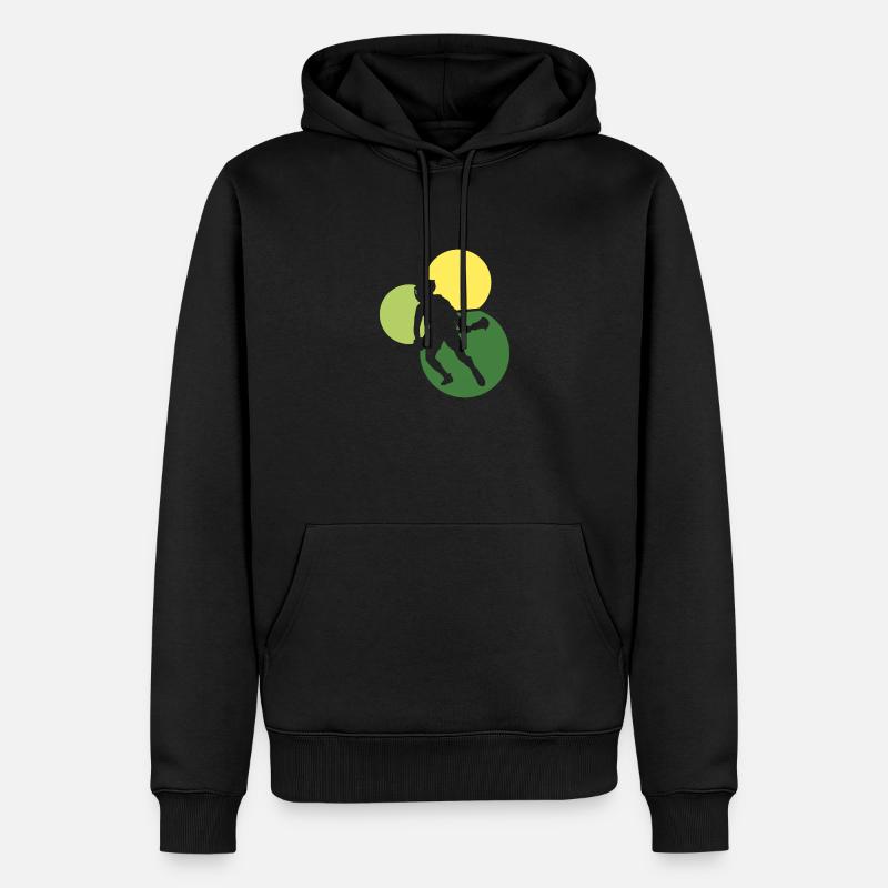 Crosse intercrosse - Sweat à capuche Premium bio Homme - noir