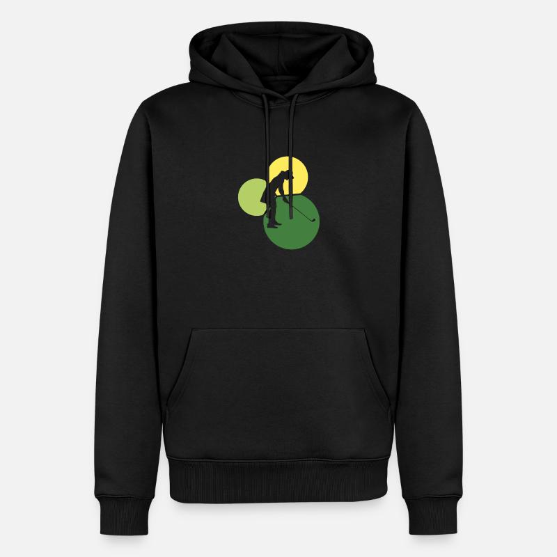 Golfeur de golf - Sweat à capuche Premium bio Homme - noir