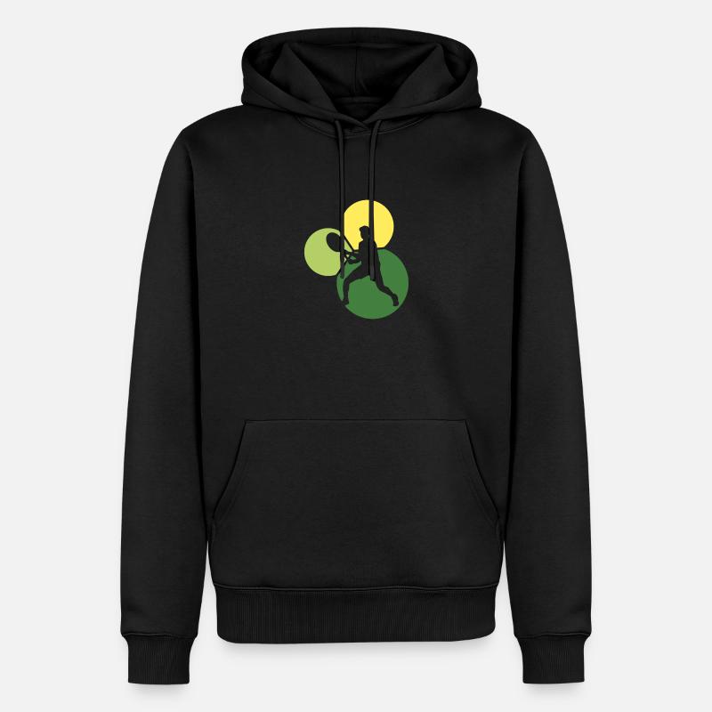 Tennis de raquette - Sweat à capuche Premium bio Homme - noir