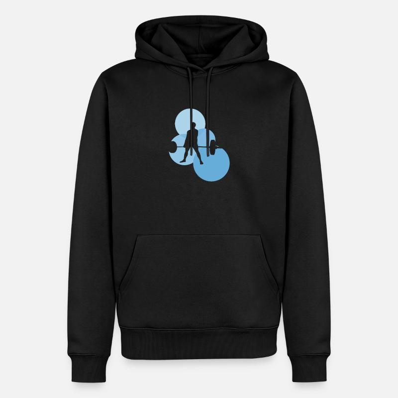 Bodybuilder Soulevé de terre - Sweat à capuche Premium bio Homme - noir