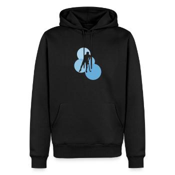 Stick Indoor - Männer Premium Bio Hoodie - Schwarz - Vorne - Nico (187cm)