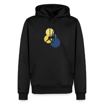 Mantra Vinyasa - Männer Premium Bio Hoodie - Schwarz - Vorne - Nico (187cm)