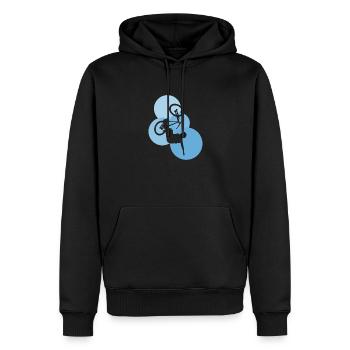 Trail Downhill - Männer Premium Bio Hoodie - Schwarz - Vorne - Nico (187cm)