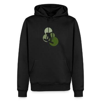 Boarder Winter w - Men’s Premium Organic Hoodie - black - Front - Nico (187cm)