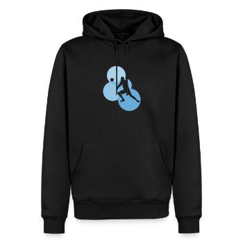 Volley-ball de plage - Sweat à capuche Premium bio Homme - noir - Devant - Nico (187cm)