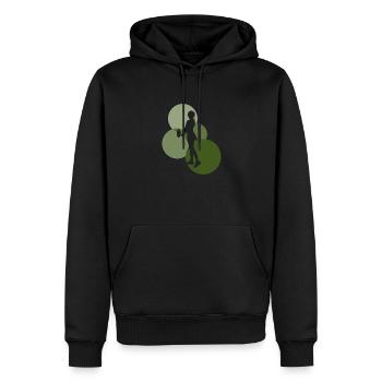 Coup droit sportif w - Sweat à capuche Premium bio Homme - noir - Devant - Nico (187cm)