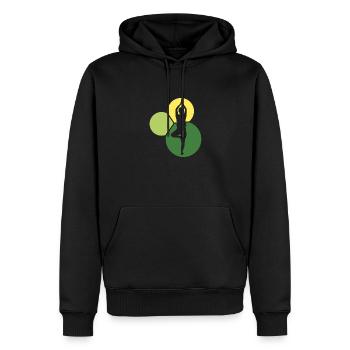 Méditation de pouvoir Vinyasa - Sweat à capuche Premium bio Homme - noir - Devant - Nico (187cm)