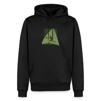 Tennis court Tennis - Sweat à capuche Premium bio Homme - noir - Devant - Nico (187cm)