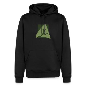 Joueur de football Football - Sweat à capuche Premium bio Homme - noir - Devant - Nico (187cm)