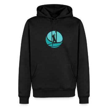 Volleyball de plage Volley-ball Volley-ball de plage - Sweat à capuche Premium bio Homme - noir - Devant - Nico (187cm)
