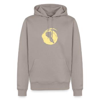 Rondelle de joueur de hockey sur glace - Sweat à capuche Premium bio Homme - taupe - Devant - Nico (187cm)