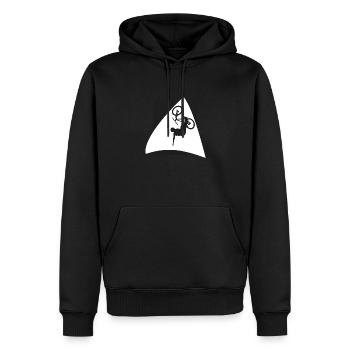 Mountainbike Mountainbiking - Männer Premium Bio Hoodie - Schwarz - Vorne - Nico (187cm)