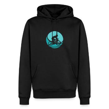 Ciclisti Ciclisti ciclisti - Felpa con cappuccio ecologica premium da uomo - nero - Fronte - Nico (187cm)
