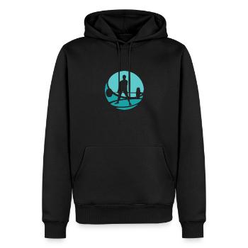 Bodybuilder Musculation, Musculation - Sweat à capuche Premium bio Homme - noir - Devant - Nico (187cm)
