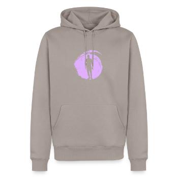 Uppercut Jab - Männer Premium Bio Hoodie - Taupe - Vorne - Nico (187cm)