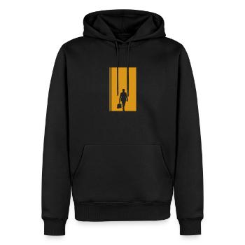 Banquier Wall Street Banking - Sweat à capuche Premium bio Homme - noir - Devant - Nico (187cm)