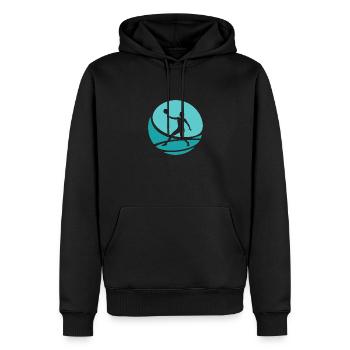 Tennis, ballon de plage, tennis de plage - Sweat à capuche Premium bio Homme - noir - Devant - Nico (187cm)
