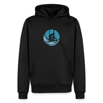 Fahrradfahrer Radfahren Fahrrad - Männer Premium Bio Hoodie - Schwarz - Vorne - Nico (187cm)