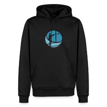 Intercrosse Lacrosseschläger Fogo - Männer Premium Bio Hoodie - Schwarz - Vorne - Nico (187cm)