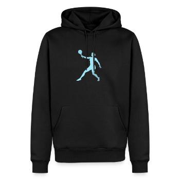 Joueur de tennis de plage Beach Ball - Sweat à capuche Premium bio Homme - noir - Devant - Nico (187cm)