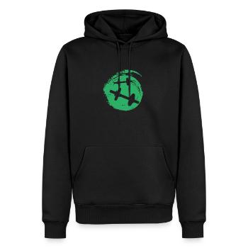Gymnase de musculation - Sweat à capuche Premium bio Homme - noir - Devant - Nico (187cm)