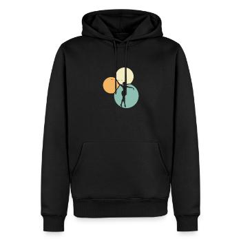 Danza Danza Volteggiare - Felpa con cappuccio ecologica premium da uomo - nero - Fronte - Nico (187cm)
