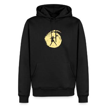 Ballon de plage, tennis de plage, tennis - Sweat à capuche Premium bio Homme - noir - Devant - Nico (187cm)